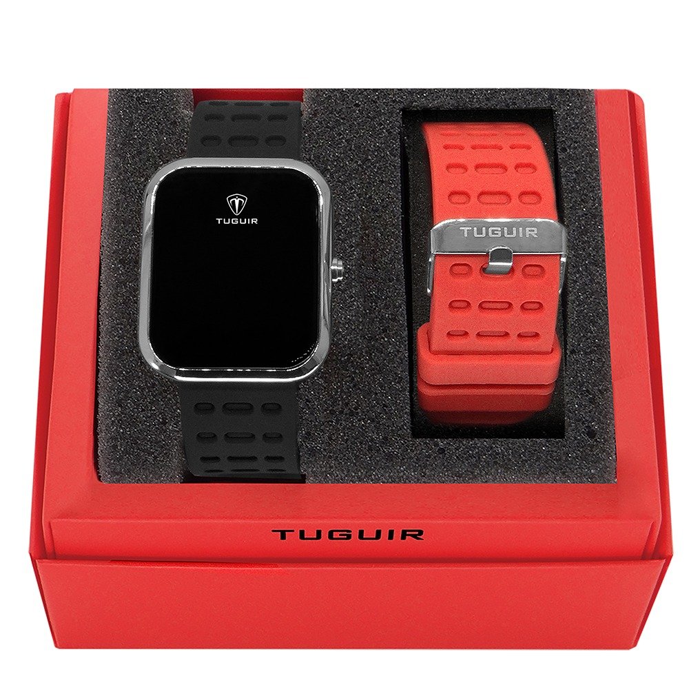 Kit Relógio e Pulseira Unissex Tuguir Digital TG110 - Preto Preto 1
