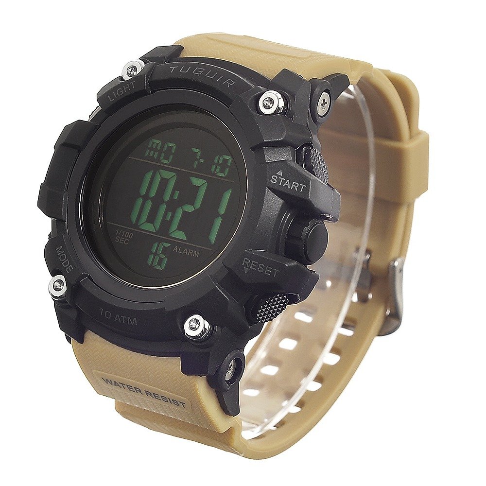 Relógio Masculino Relógio Tuguir Digital TG109 Preto e Marrom Bege/Preto 2
