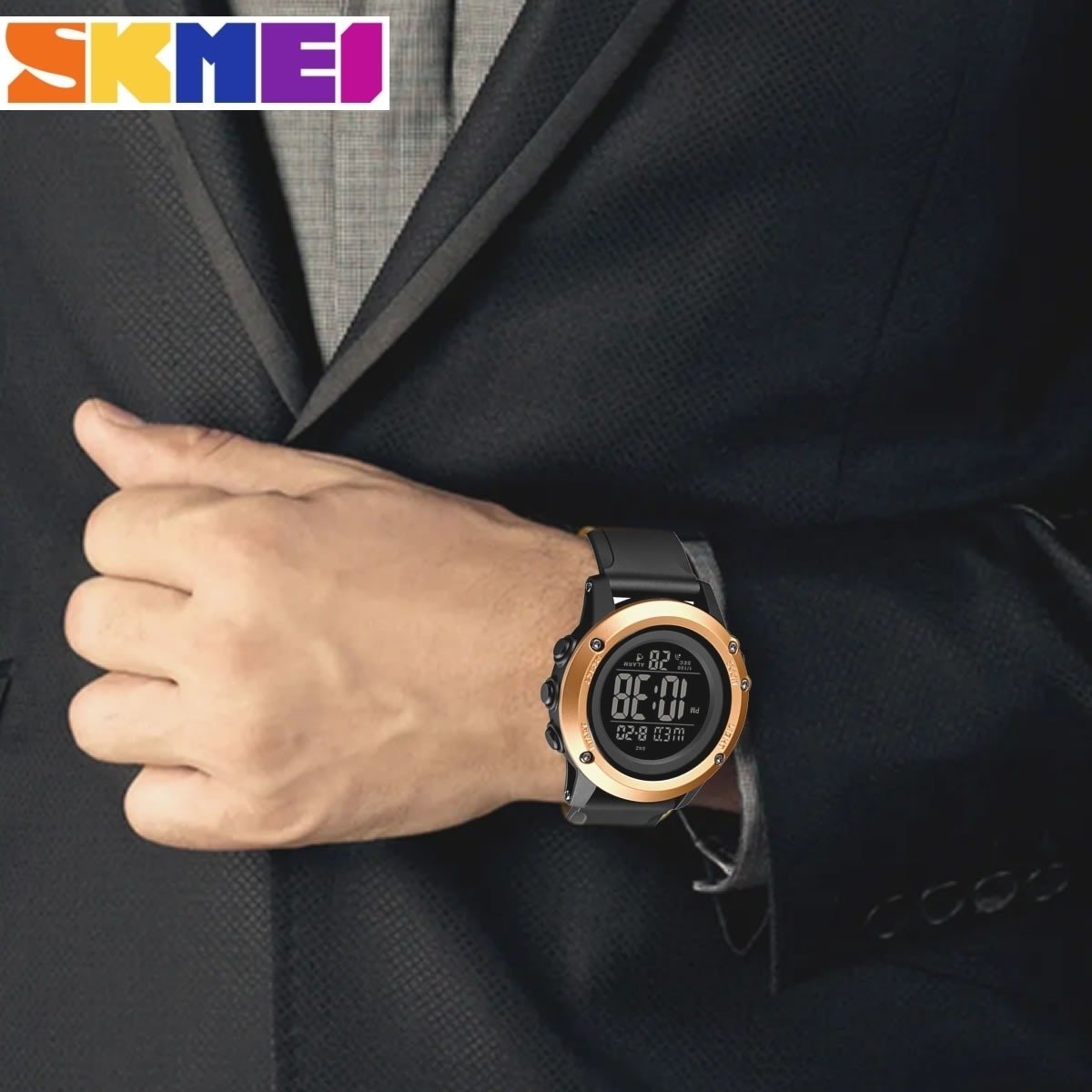 Relógio Masculino Relógio Skmei Digital 1506 Preto e Dourado Dourado/Preto 3