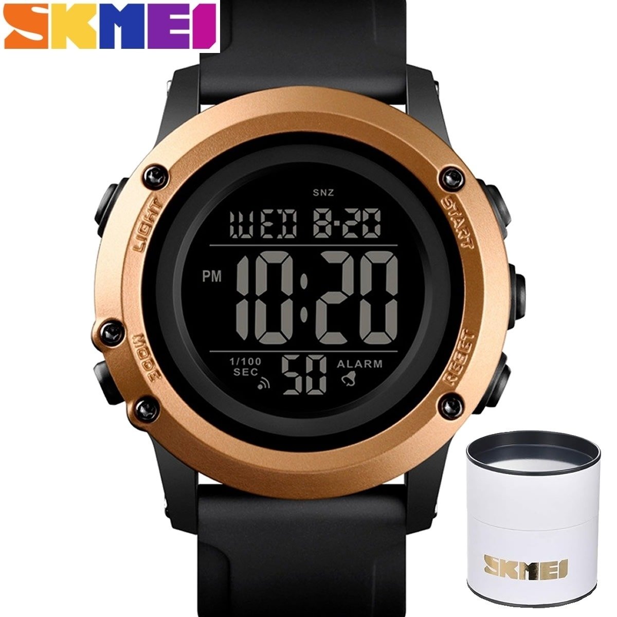 Relógio Masculino Relógio Skmei Digital 1506 Preto e Dourado Dourado/Preto 4