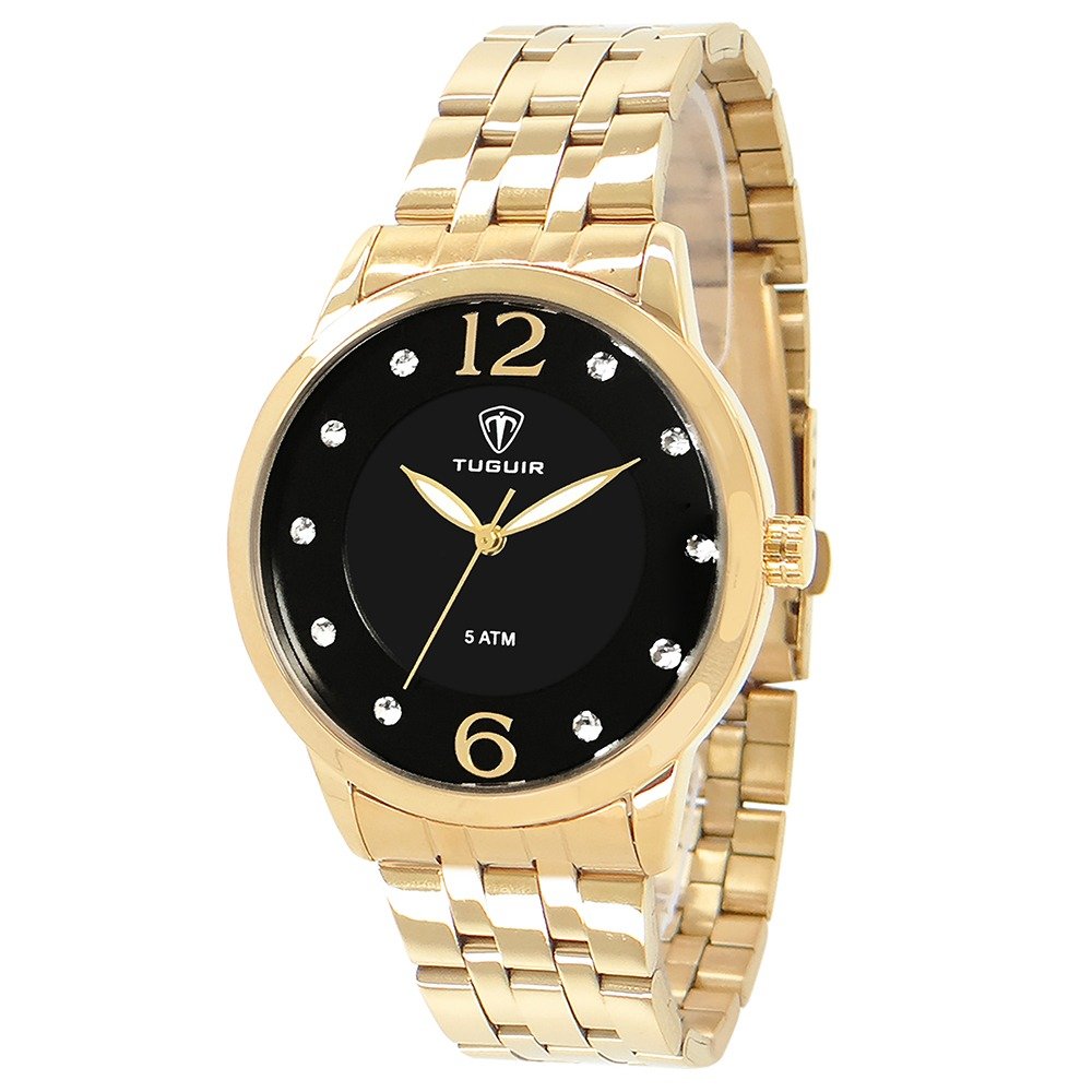 Kit Relógio Feminino Tuguir Analógico W2122 - Dourado e Preto com Brinde Dourado 3