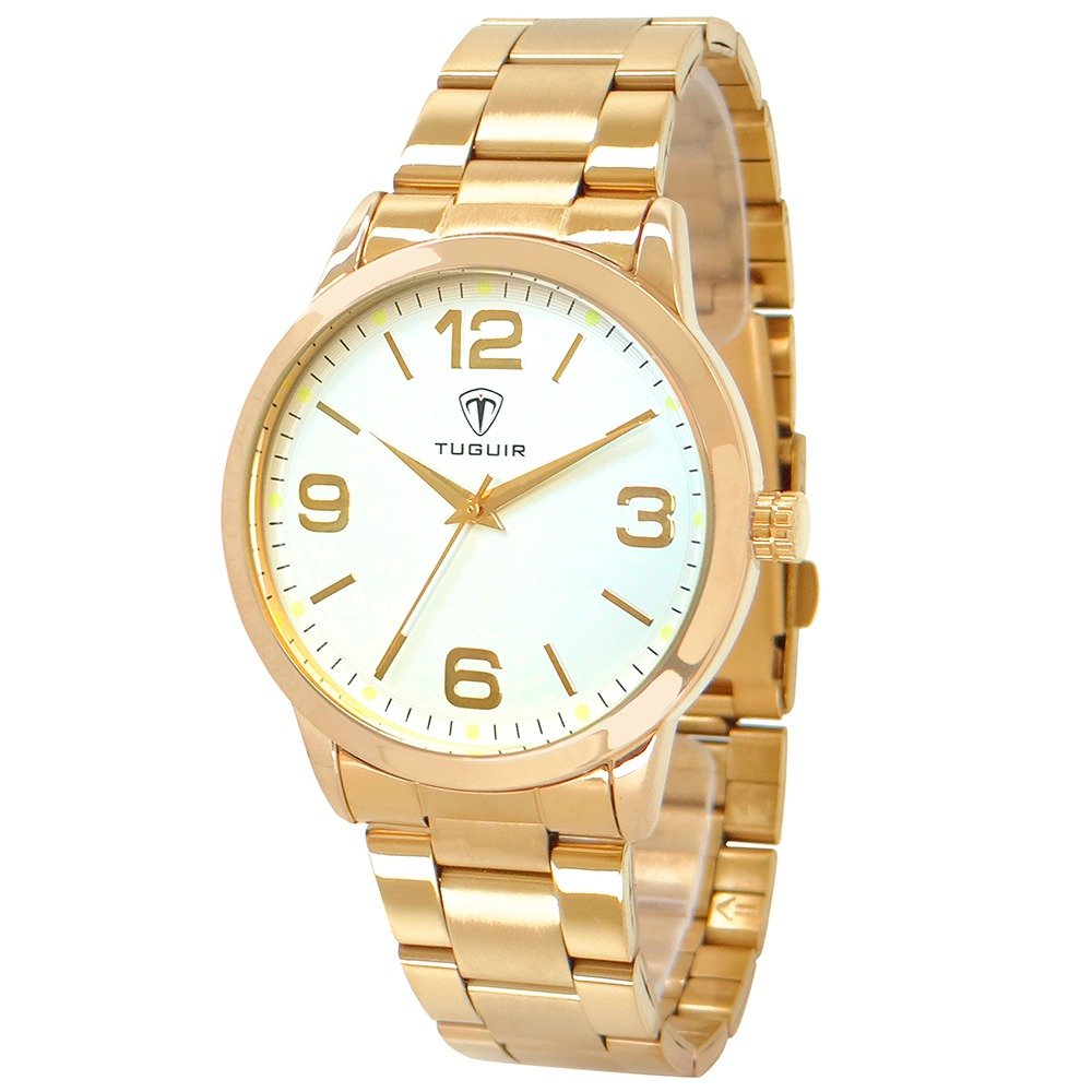 Kit Relógio Feminino Tuguir Analógico TG117 Dourado com Brinde Dourado 4