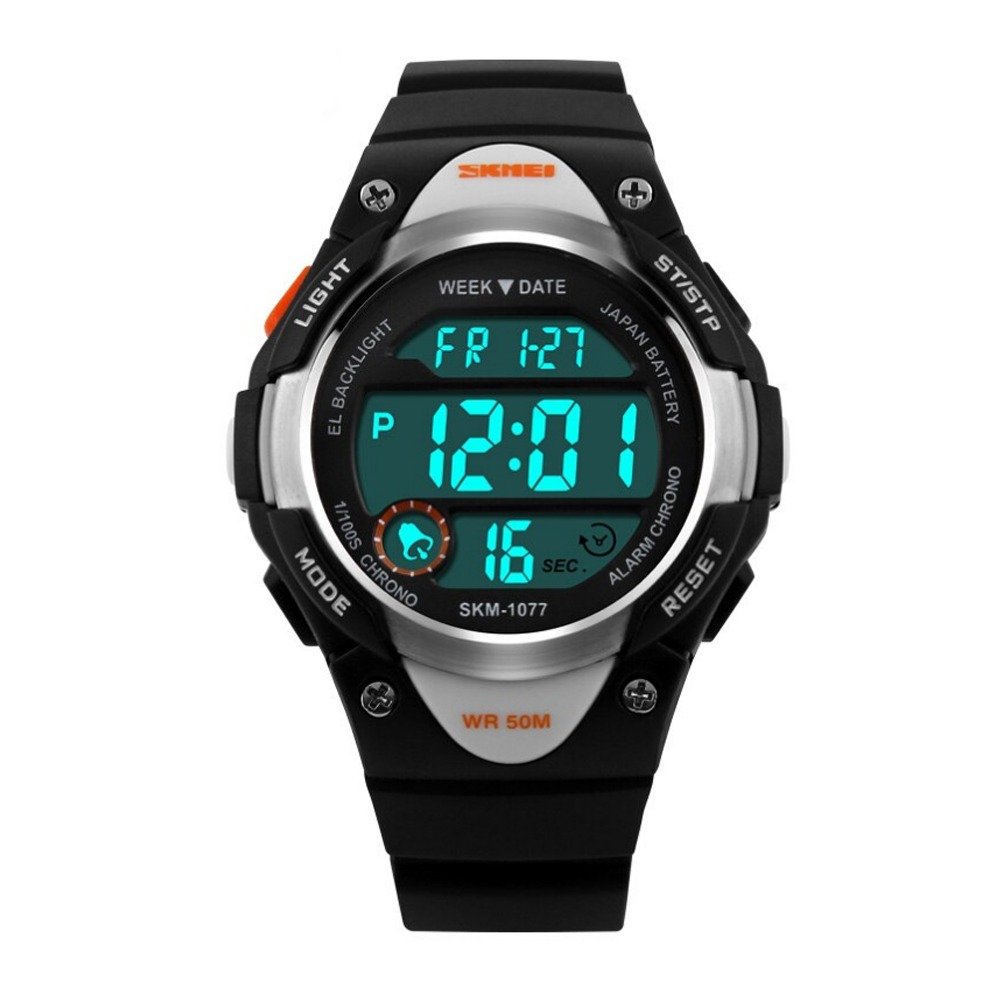Relógio Infantil Menino Skmei Digital 1077 - Preto e Prata Preto 2