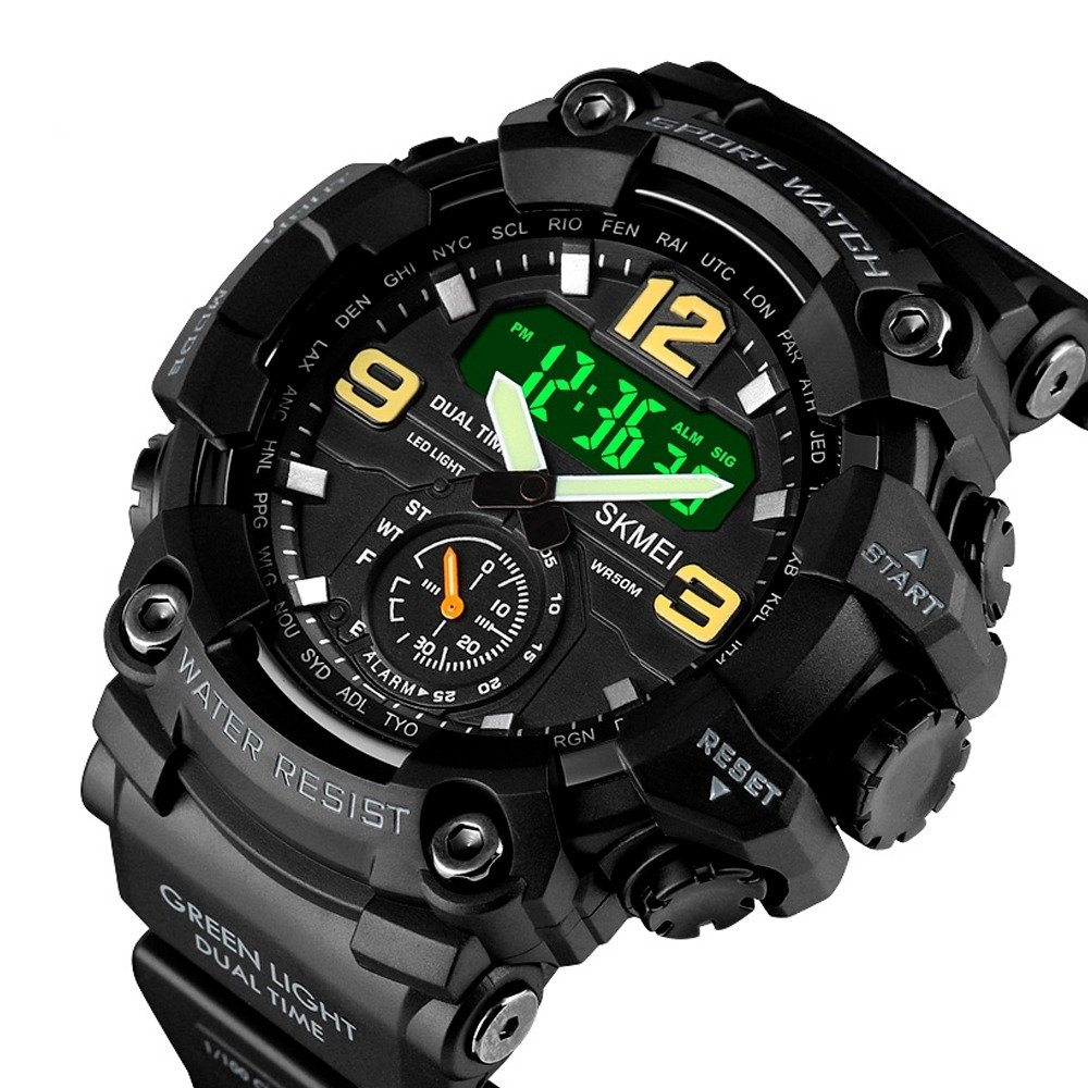 Relógio Masculino Skmei AnaDigi 1637 Preto Preto 2