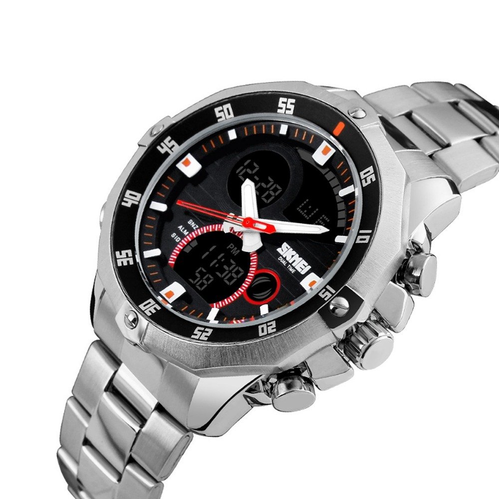 Relógio Masculino Skmei AnaDigi 1146 Prata e Preto Prata 3