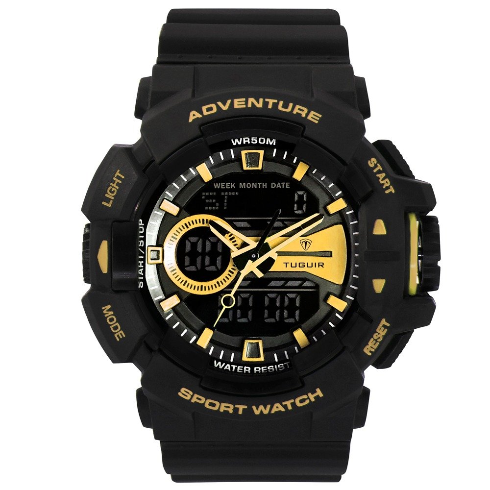 Relógio Masculino Tuguir AnaDigi TG3J8002 Preto e Dourado Preto 1