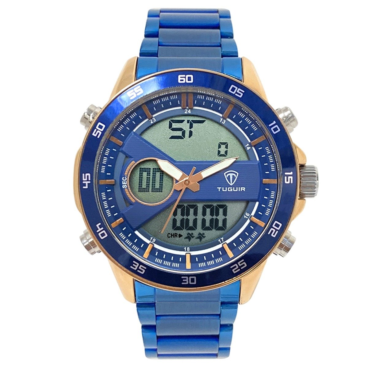 Relógio Masculino Relógio Tuguir AnaDigi TG1161 Azul e Rosê Azul 1