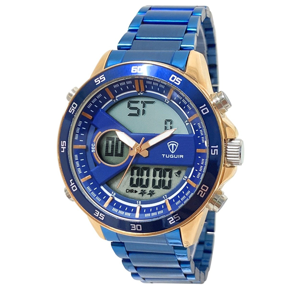 Relógio Masculino Relógio Tuguir AnaDigi TG1161 Azul e Rosê Azul 2