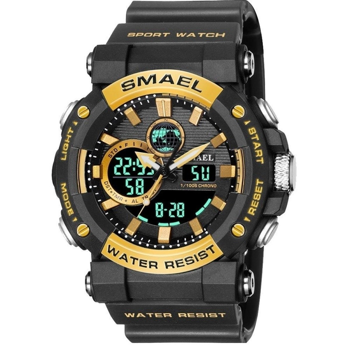 Relógio Masculino Smael AnaDigi 8048 Preto e Dourado Preto 1
