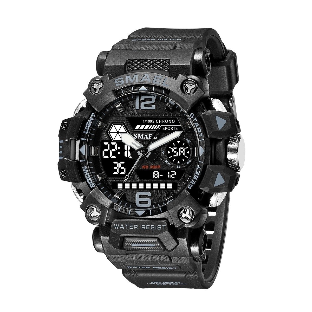 Relógio Masculino Smael AnaDigi 8072 Preto