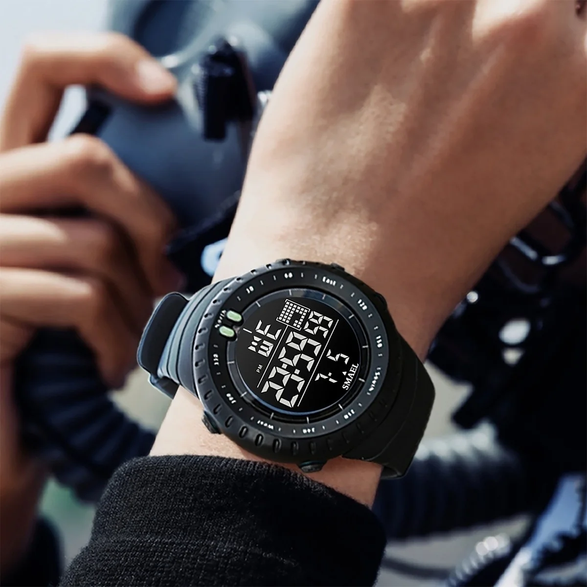 Relógio Masculino Smael Digital 1237 Preto Preto 3