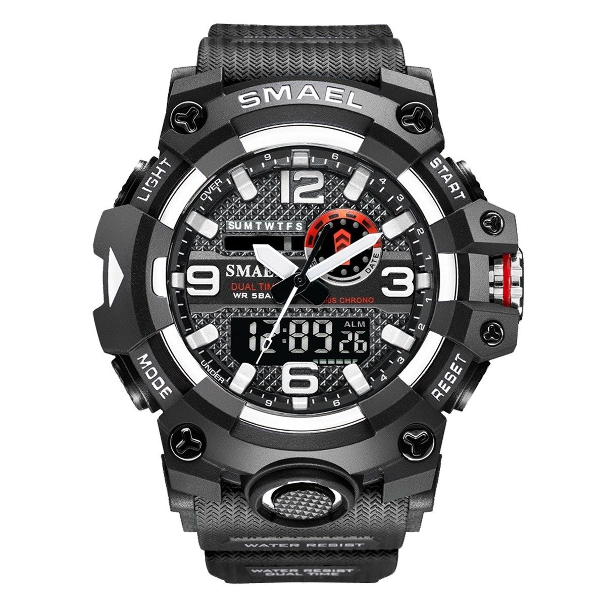 Relógio Masculino Smael AnaDigi 8035 Preto e Branco