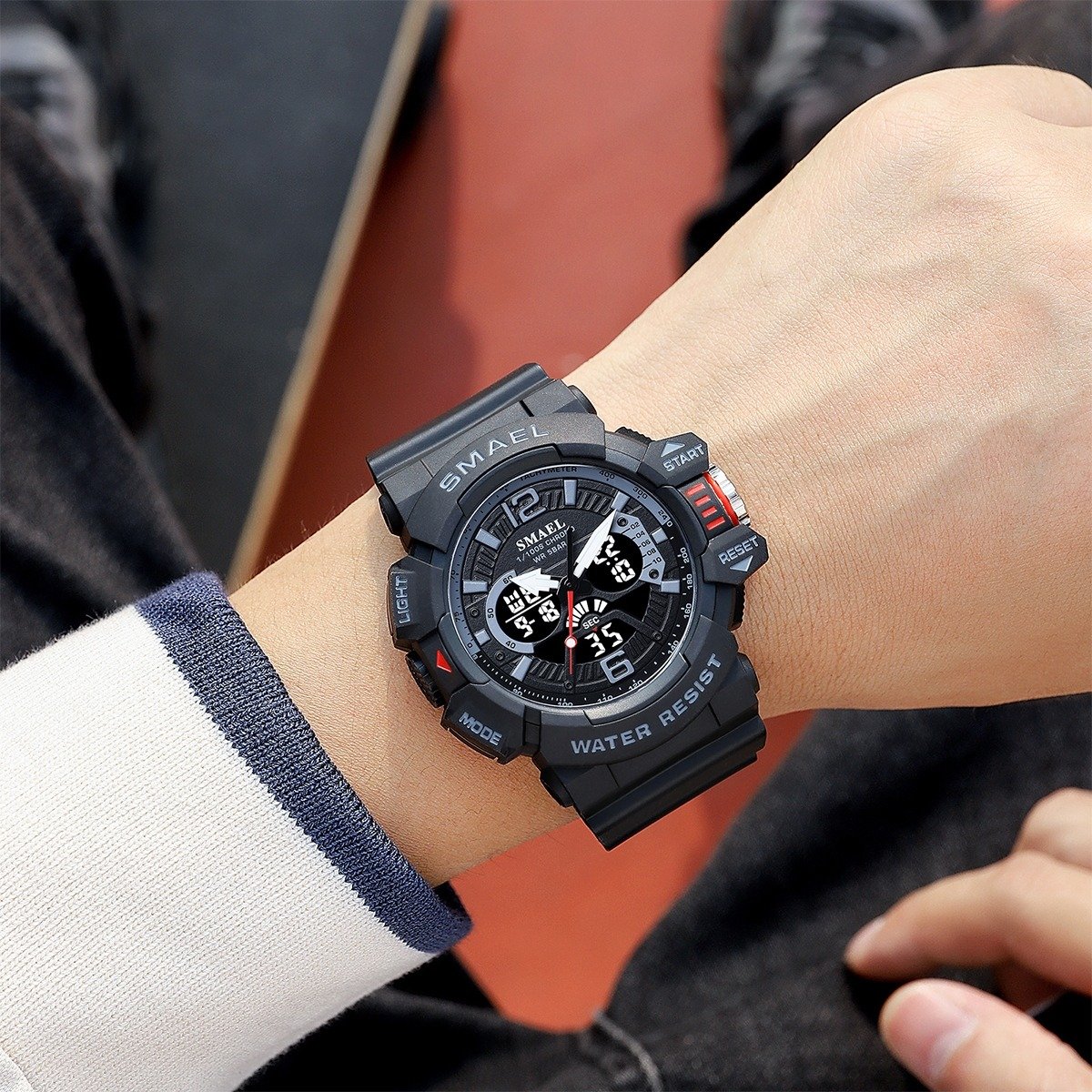 Relógio Masculino Smael AnaDigi 8065 - Preto Preto 3