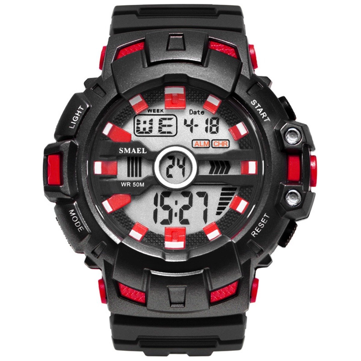 Relógio Masculino Smael Digital 1532 - Preto e Vermelho Preto 1