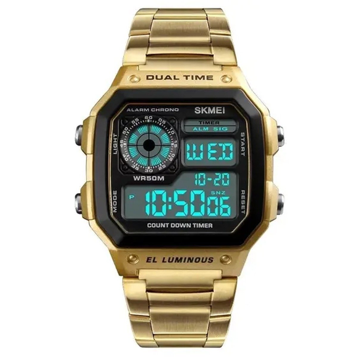 Relógio Masculino Skmei Digital 1335 Dourado Dourado 2