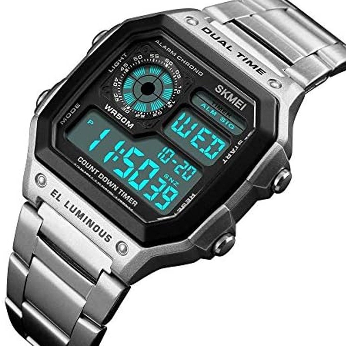 Relógio Masculino Skmei Digital 1335 - Prata Prata 2