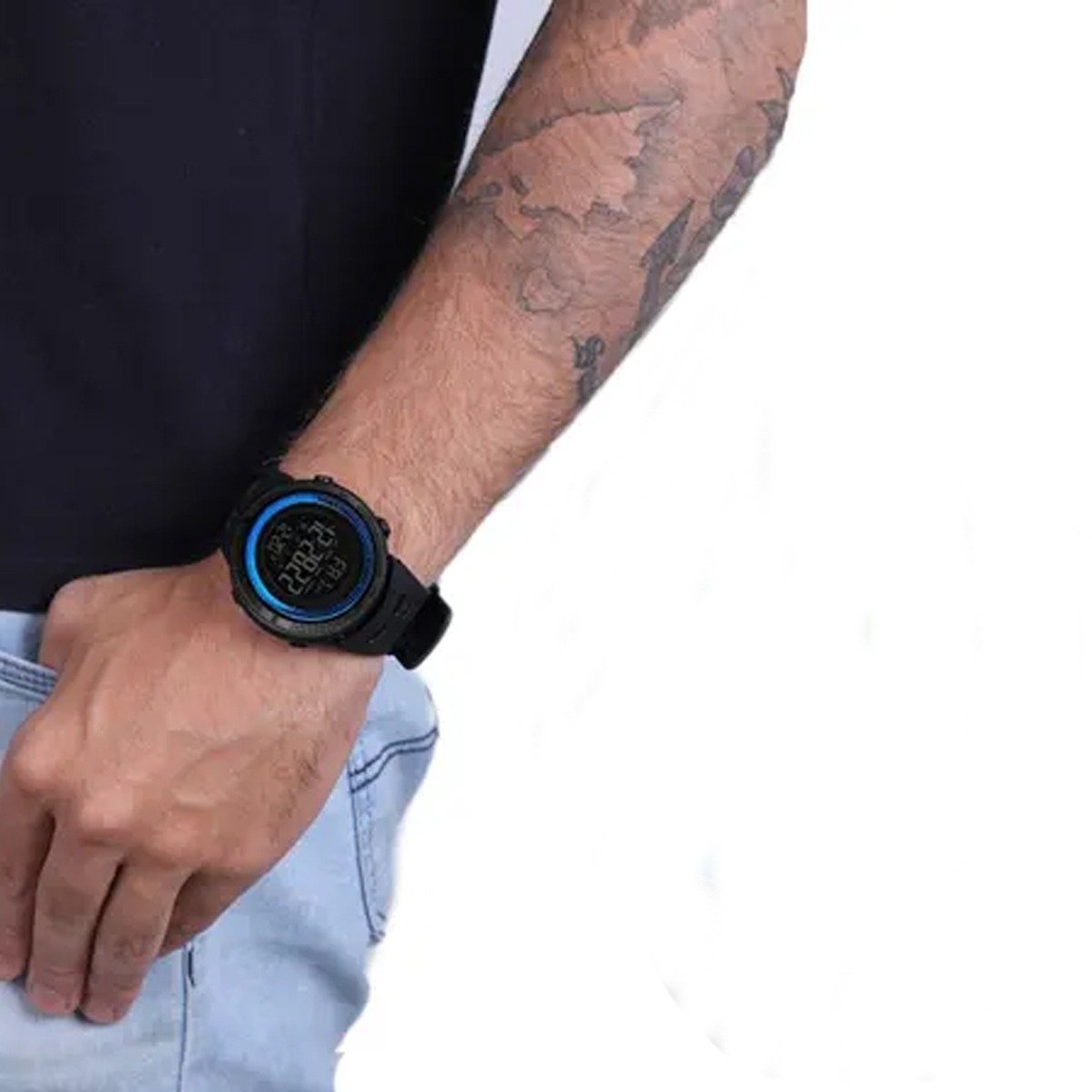 Relógio Masculino Skmei Digital 1251 Preto e Azul Preto 4