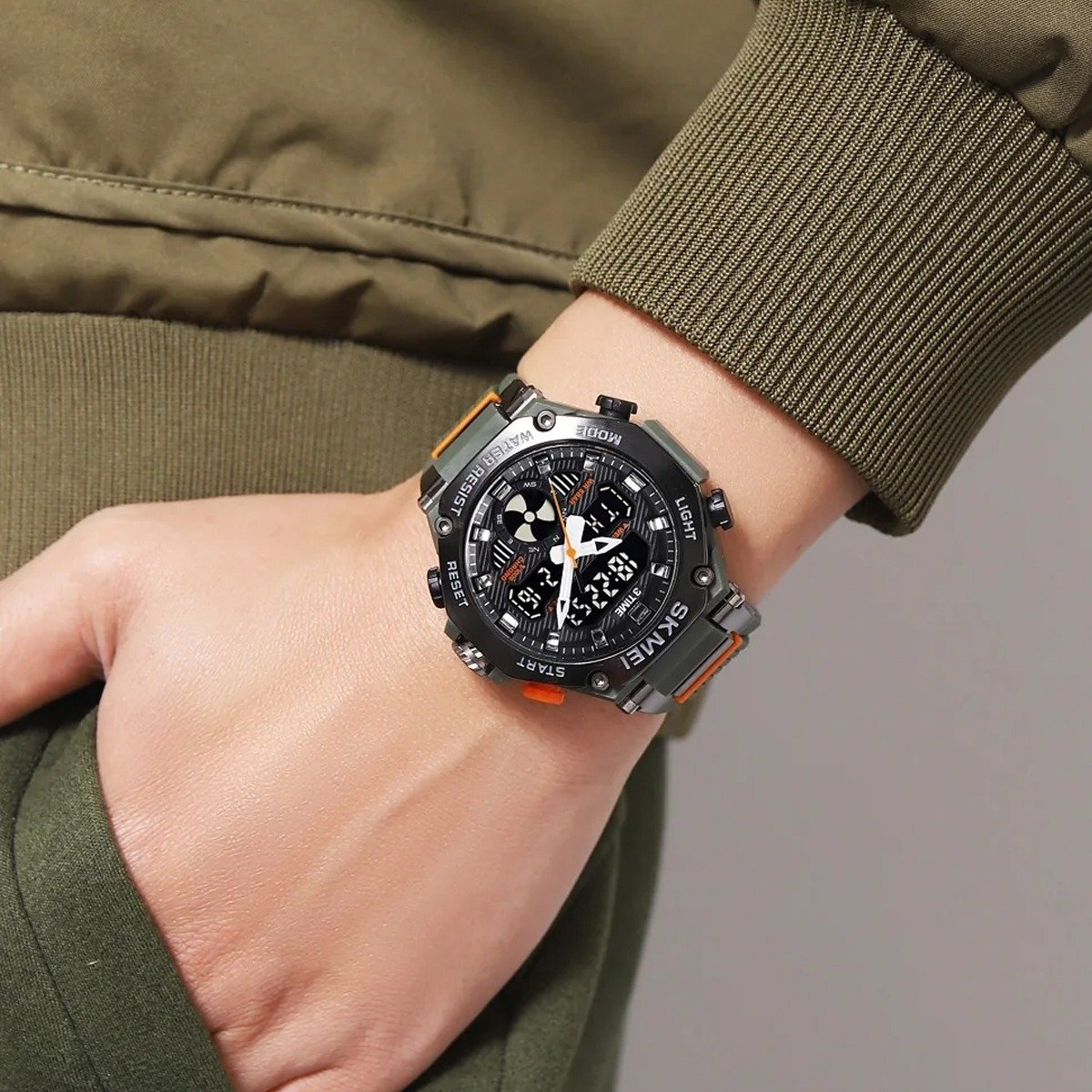 Relógio Masculino Skmei AnaDigi 2223 Verde e Preto Preto 4