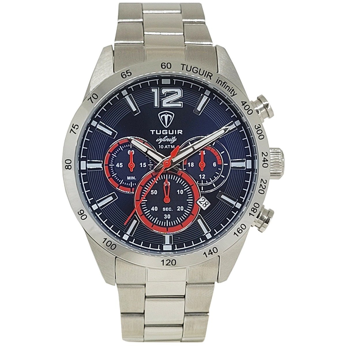 Cronógrafo Masculino Tuguir Analógico Infinity TGI37068 - Prata e Azul
