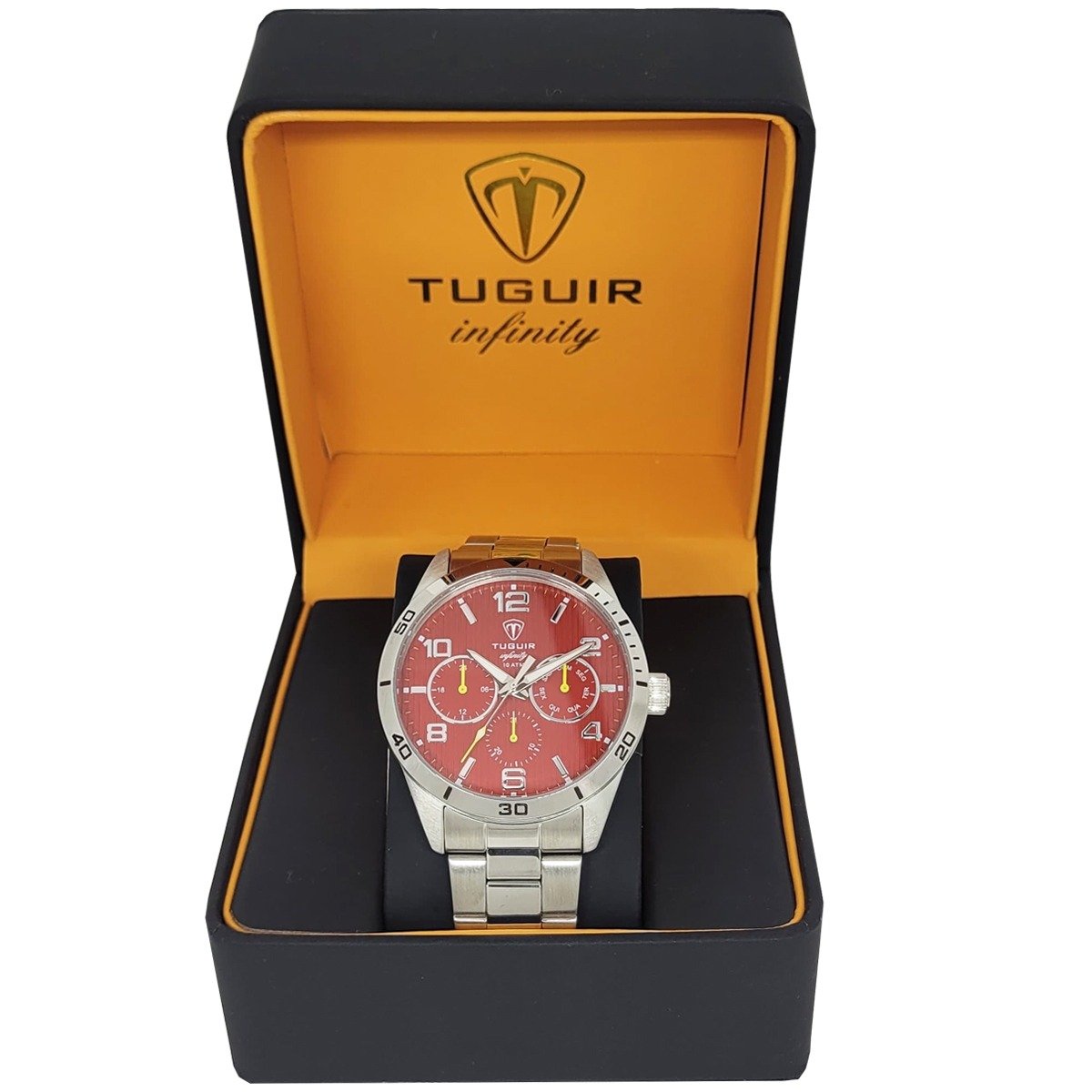 Relógio MultiFunção Masculino Tuguir Analógico Infinity TGI37057 - Prata e Vermelho Prata 3