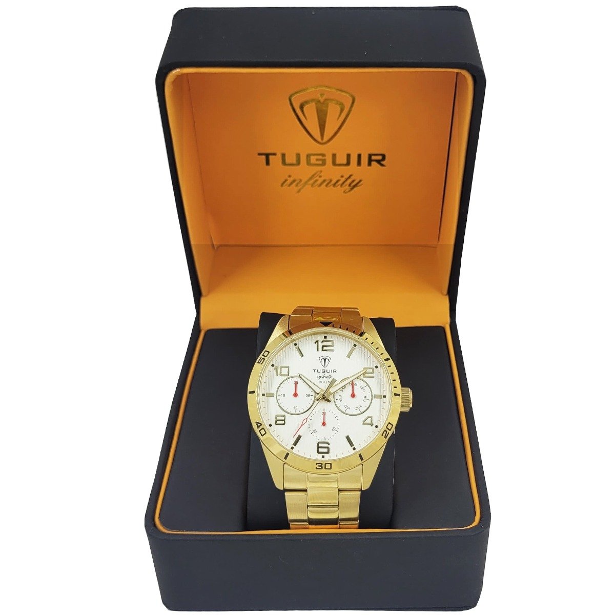 Relógio MultiFunção Masculino Tuguir Analógico Infinity TGI37060 - Dourado e Branco Dourado 3