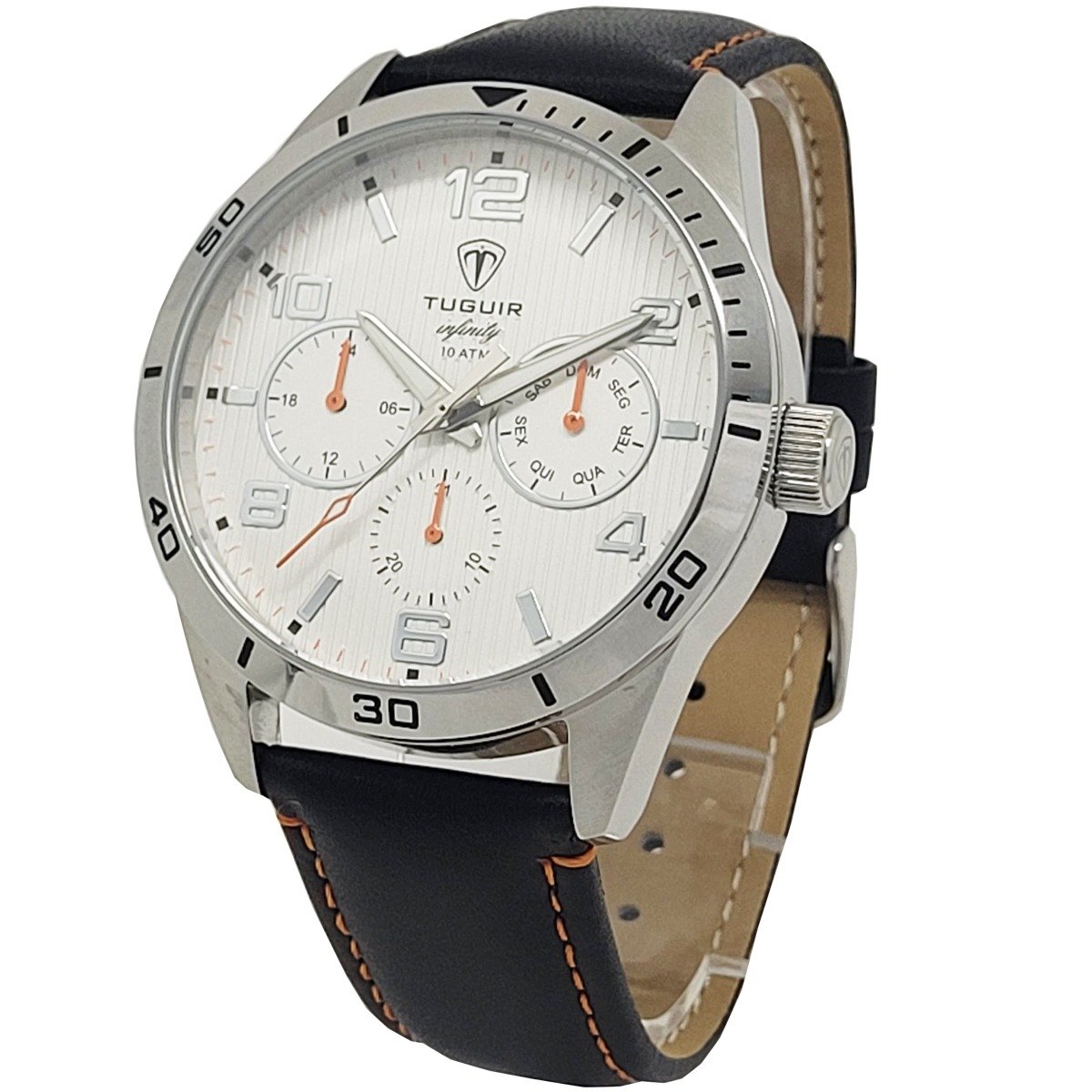 Relógio MultiFunção Masculino Tuguir Analógico Infinity TGI37061 - Preto e Branco Preto 2