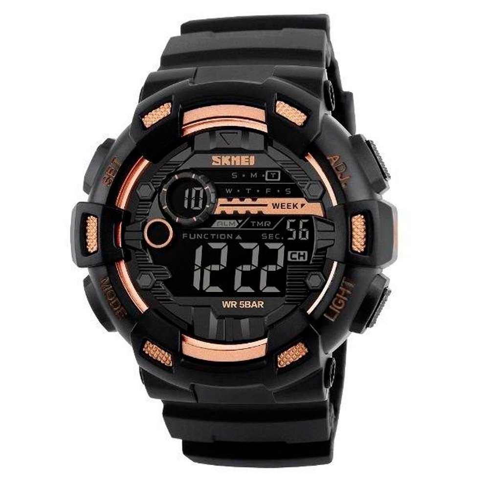 Relógio Masculino Relógio Skmei Digital 1243 Preto e Dourado Preto 1