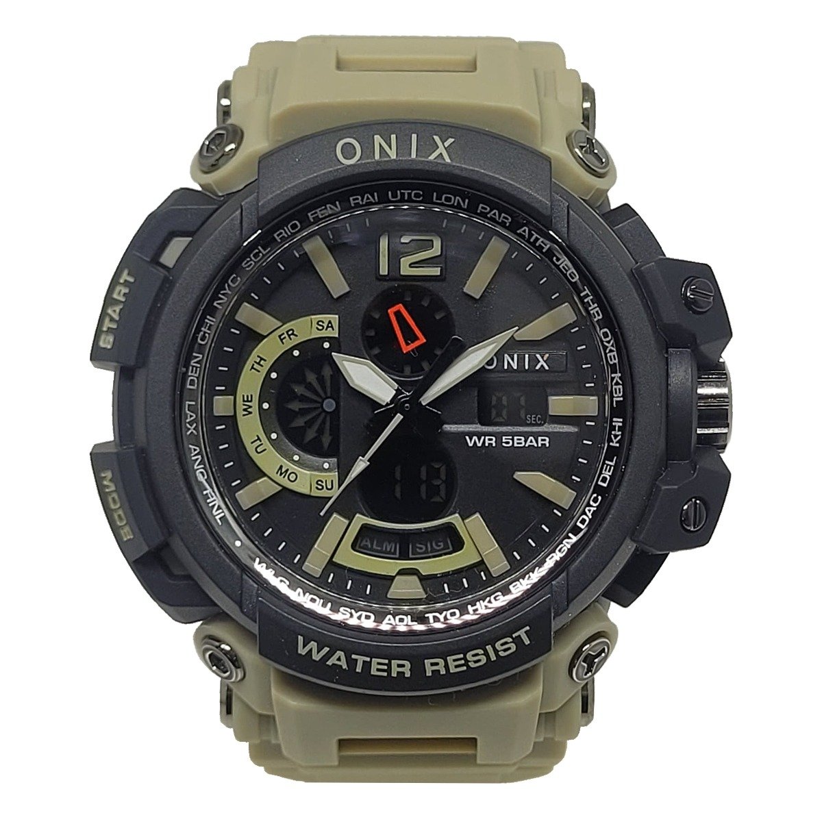 Relógio Masculino Onix AnaDigi OX124 Bege e Preto Bege 1