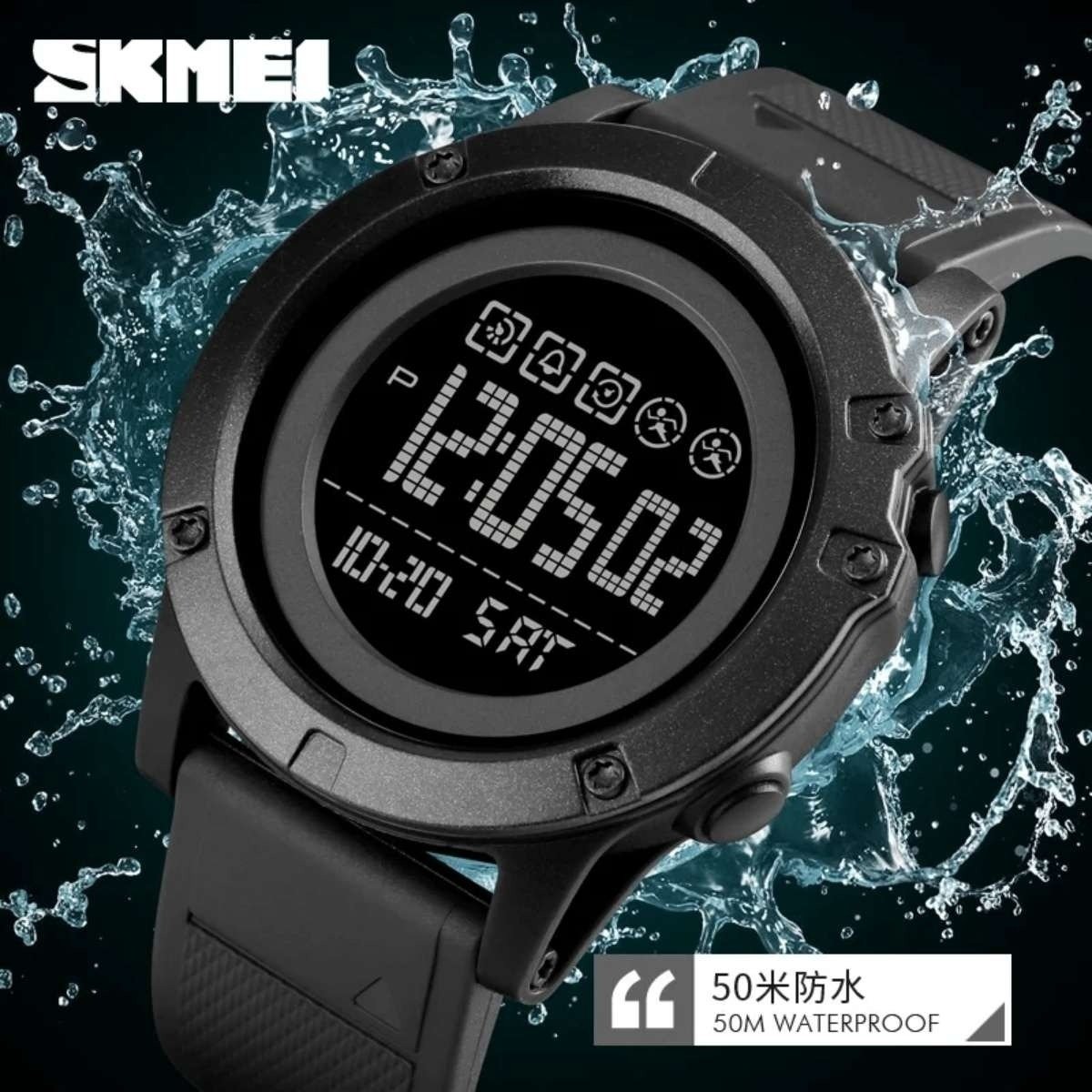 Relógio Masculino Relógio Skmei Digital 1727 Preto Preto 3