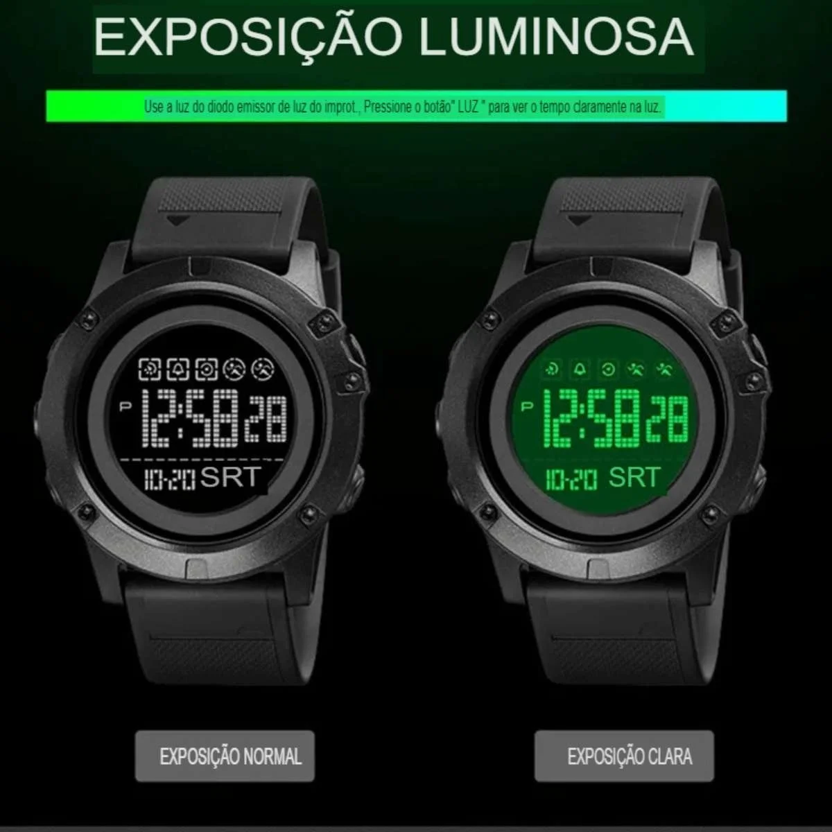 Relógio Masculino Relógio Skmei Digital 1727 Preto Preto 4