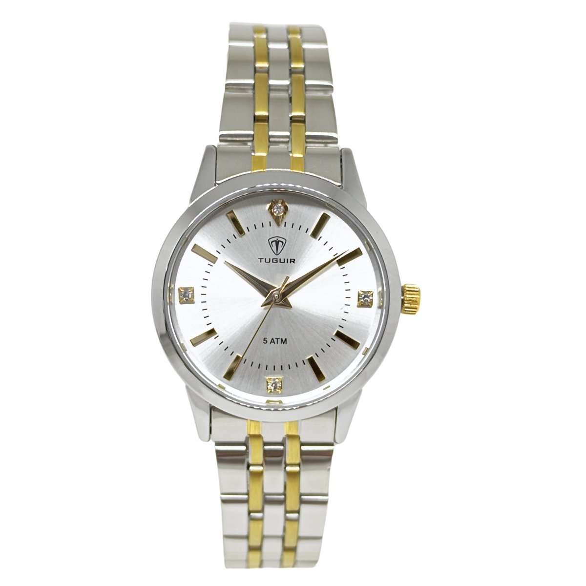 Relógio Feminino Tuguir Analógico 9182B Prata e Dourado Prata 2
