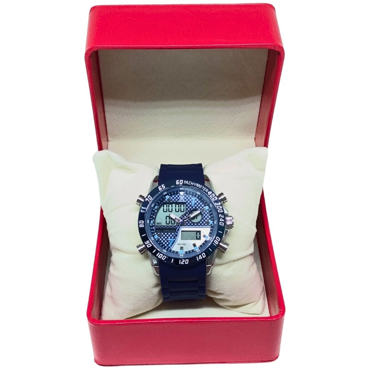 Relógio Masculino Tuguir AnaDigi 2308 Prata e Azul Azul 2