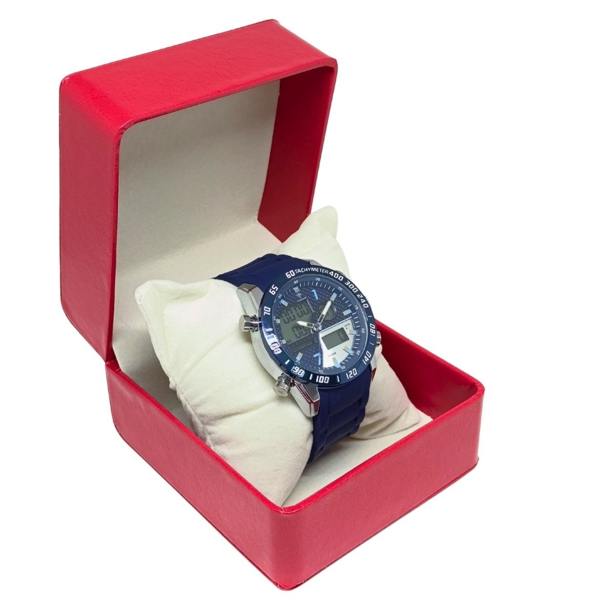 Relógio Masculino Tuguir AnaDigi 2308 Prata e Azul Azul 3