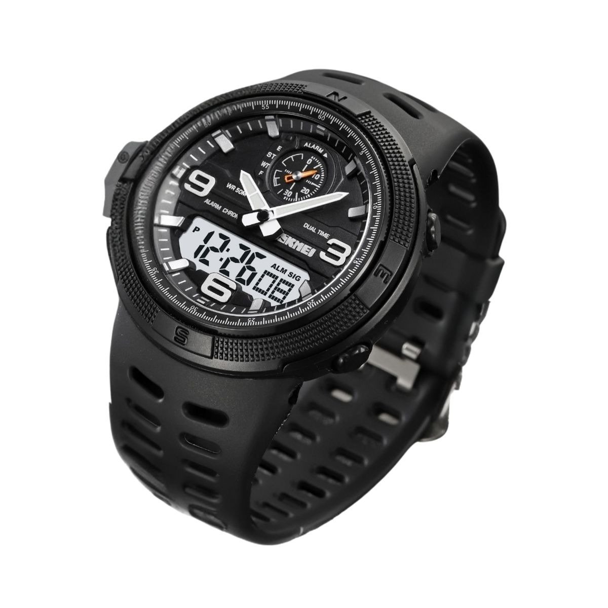 Relógio Masculino Skmei AnaDigi 1655 Preto Preto 3