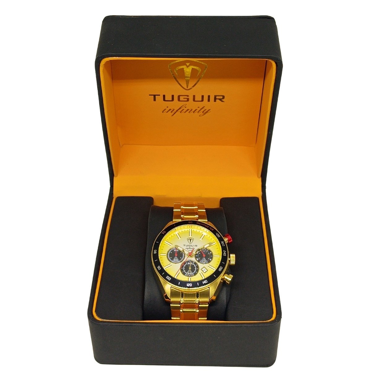 Cronógrafo Masculino Tuguir Analógico Infinity 23-2231 - Dourado e Preto Dourado 2