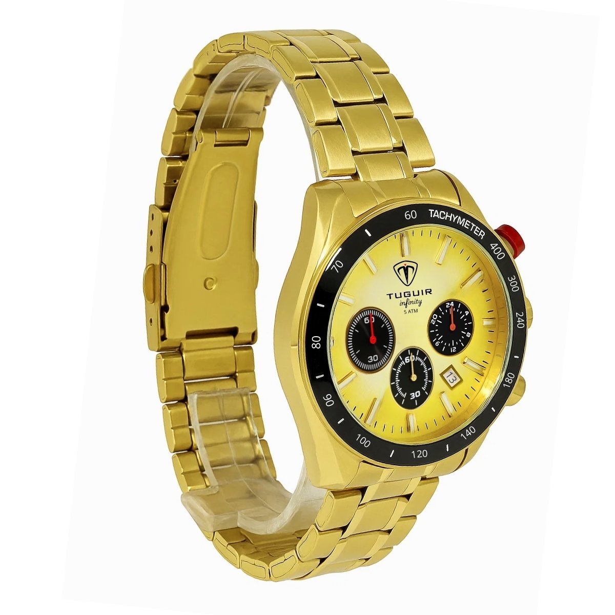Cronógrafo Masculino Tuguir Analógico Infinity 23-2231 - Dourado e Preto Dourado 3
