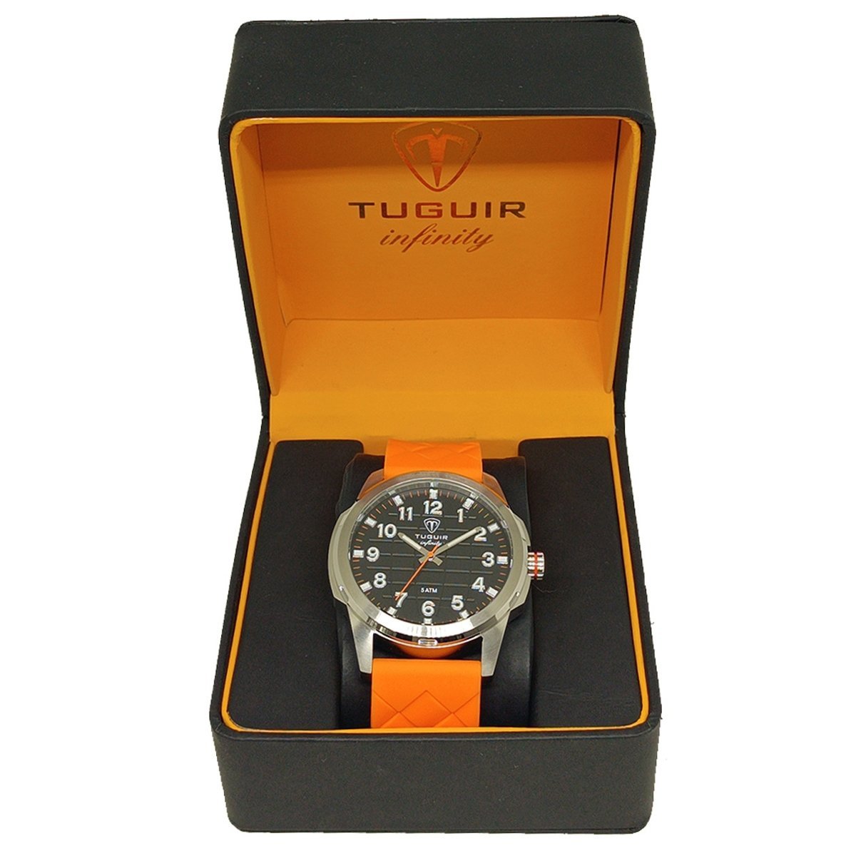 Relógio Masculino Tuguir Analógico Infinity 23-2236 - Prata e Laranja Prata/Laranja 2