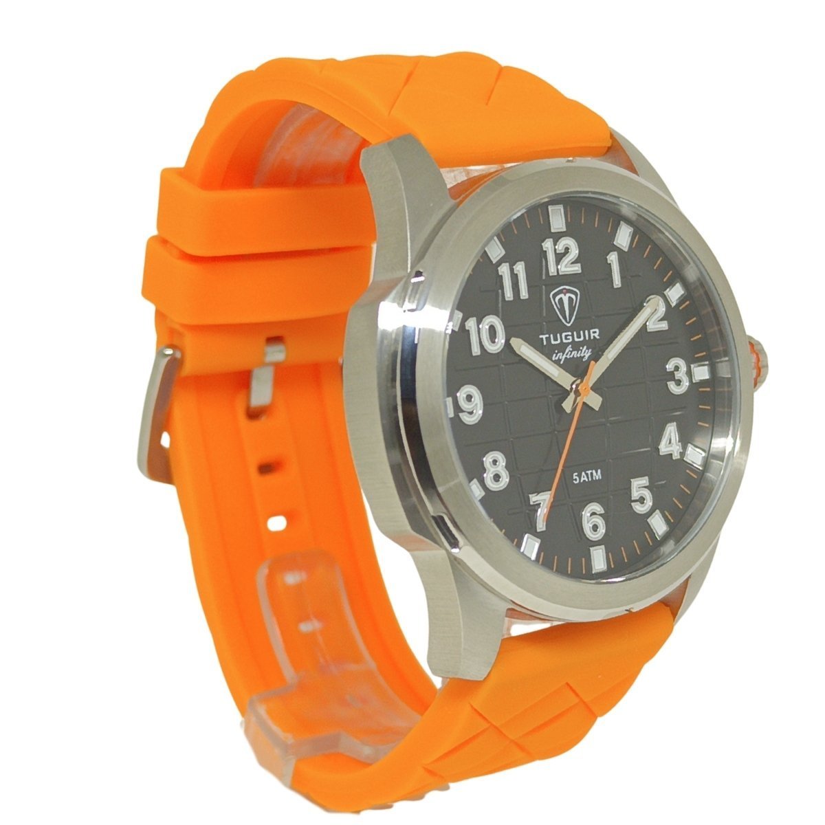 Relógio Masculino Tuguir Analógico Infinity 23-2236 - Prata e Laranja Prata/Laranja 3