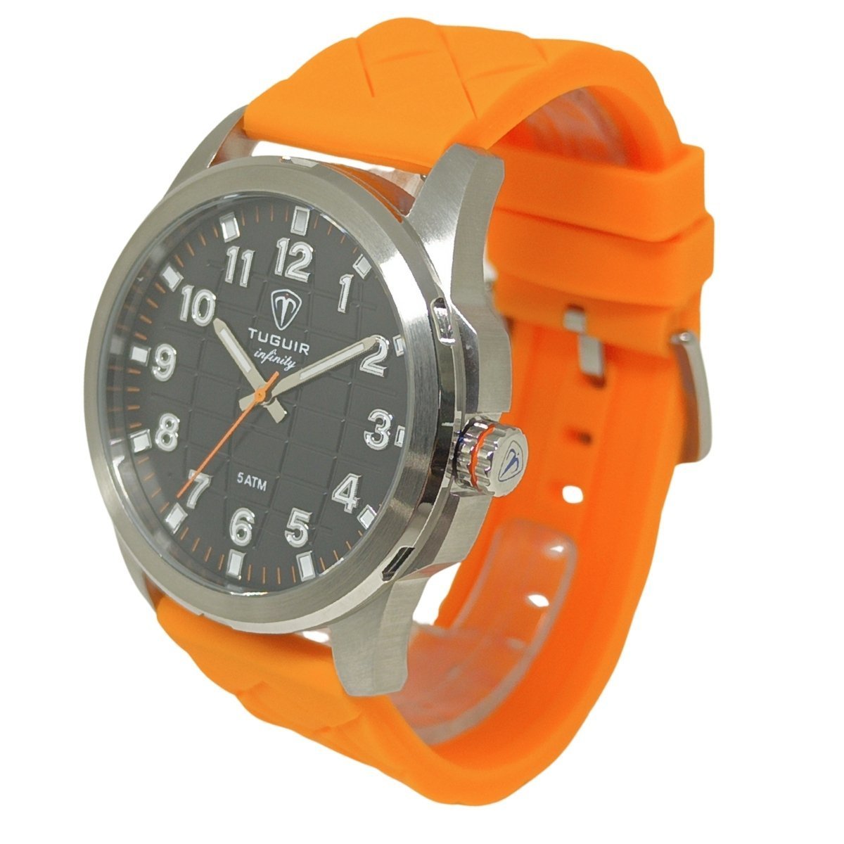Relógio Masculino Tuguir Analógico Infinity 23-2236 - Prata e Laranja Prata/Laranja 4