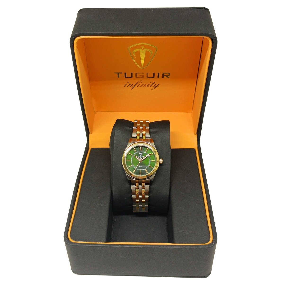 Relógio Feminino Tuguir Analógico Infinity 2462H - Prata e Verde Prata/Dourado 2