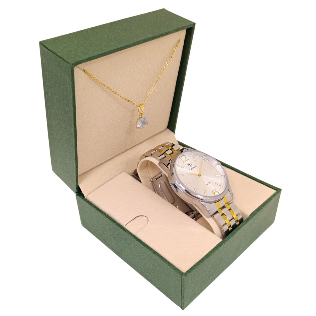 Kit Relógio Feminino Tuguir Analógico 9182E - Prata e Dourado Prata/Dourado 3