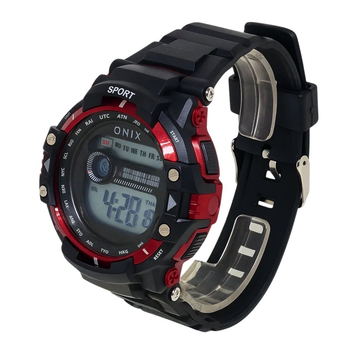 Relógio Masculino Onix Digital IT-840(2801) Preto e Vermelho Preto 3