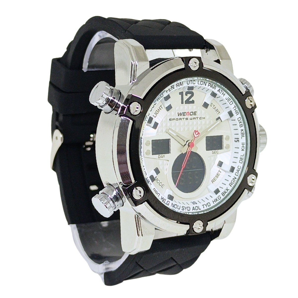 Relógio Masculino Weide AnaDigi WH-5205 Prata e Branco Prata 2