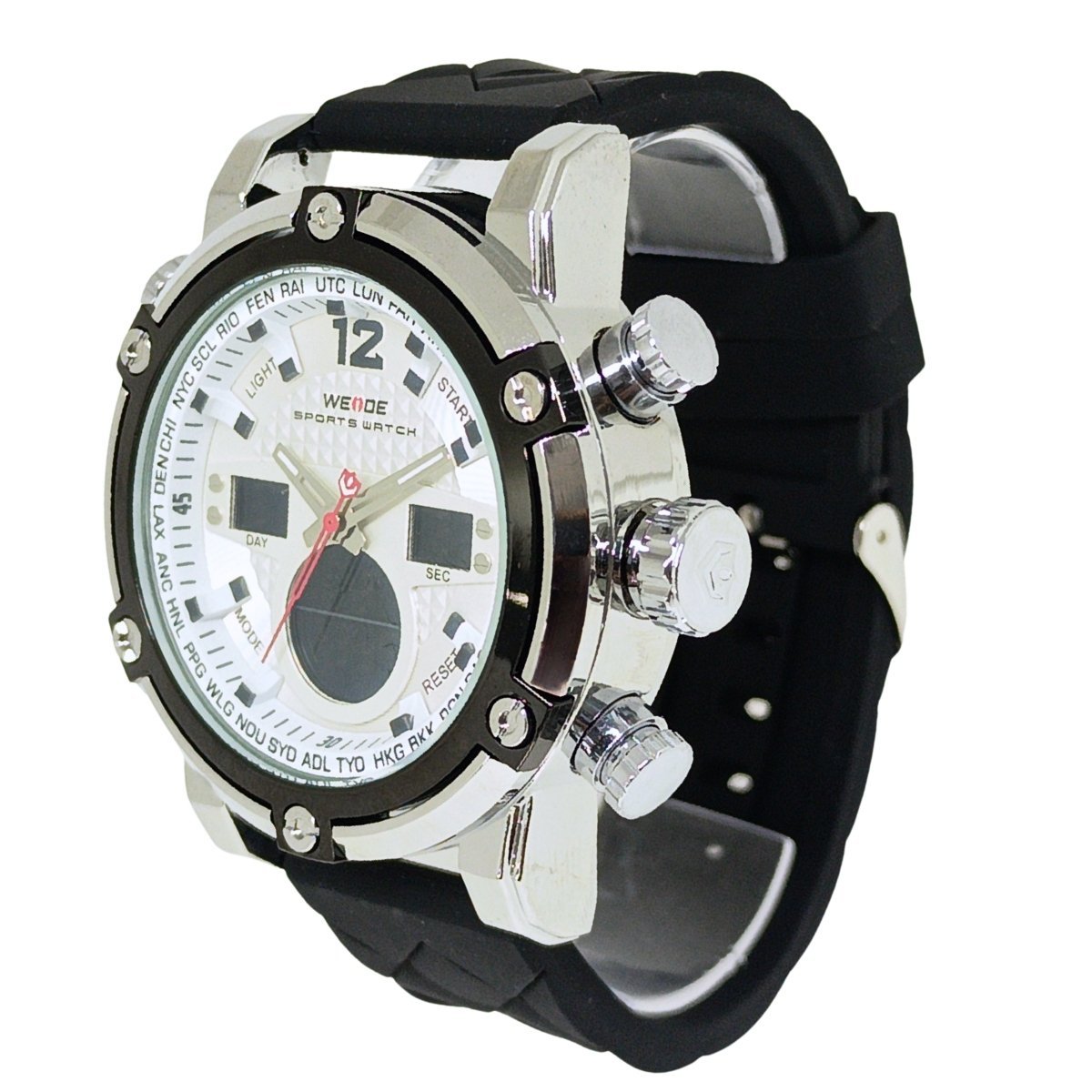 Relógio Masculino Weide AnaDigi WH-5205 Prata e Branco Prata 3