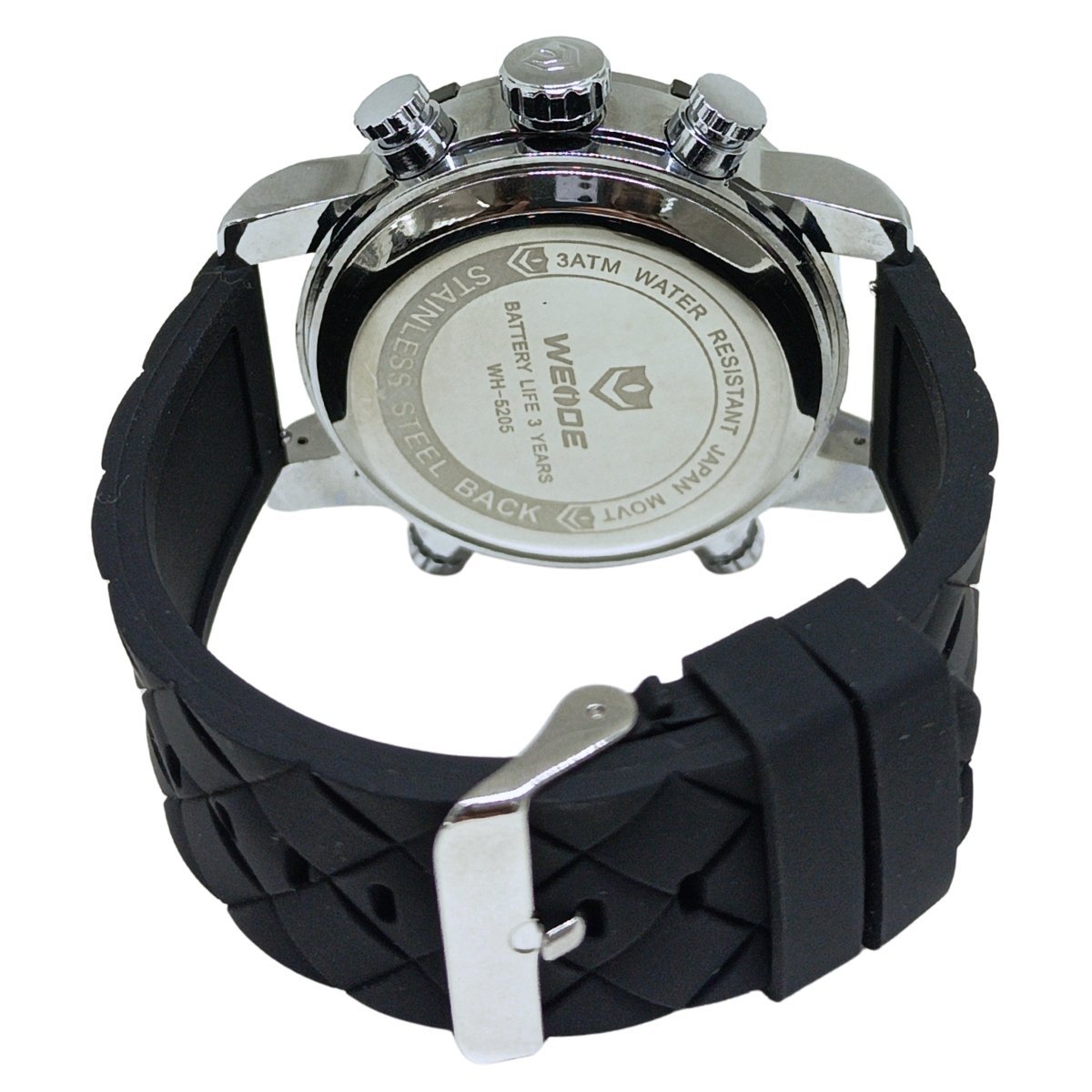 Relógio Masculino Weide AnaDigi WH-5205 Prata e Branco Prata 4