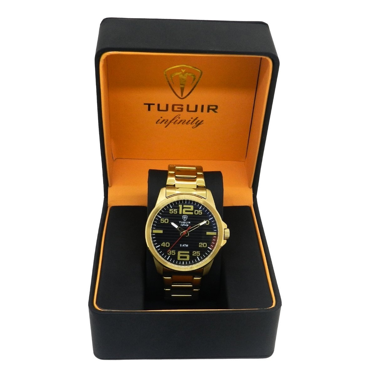 Relógio Masculino de Aço Tuguir Analógico Infinity 9169A Dourado e Preto Dourado 2