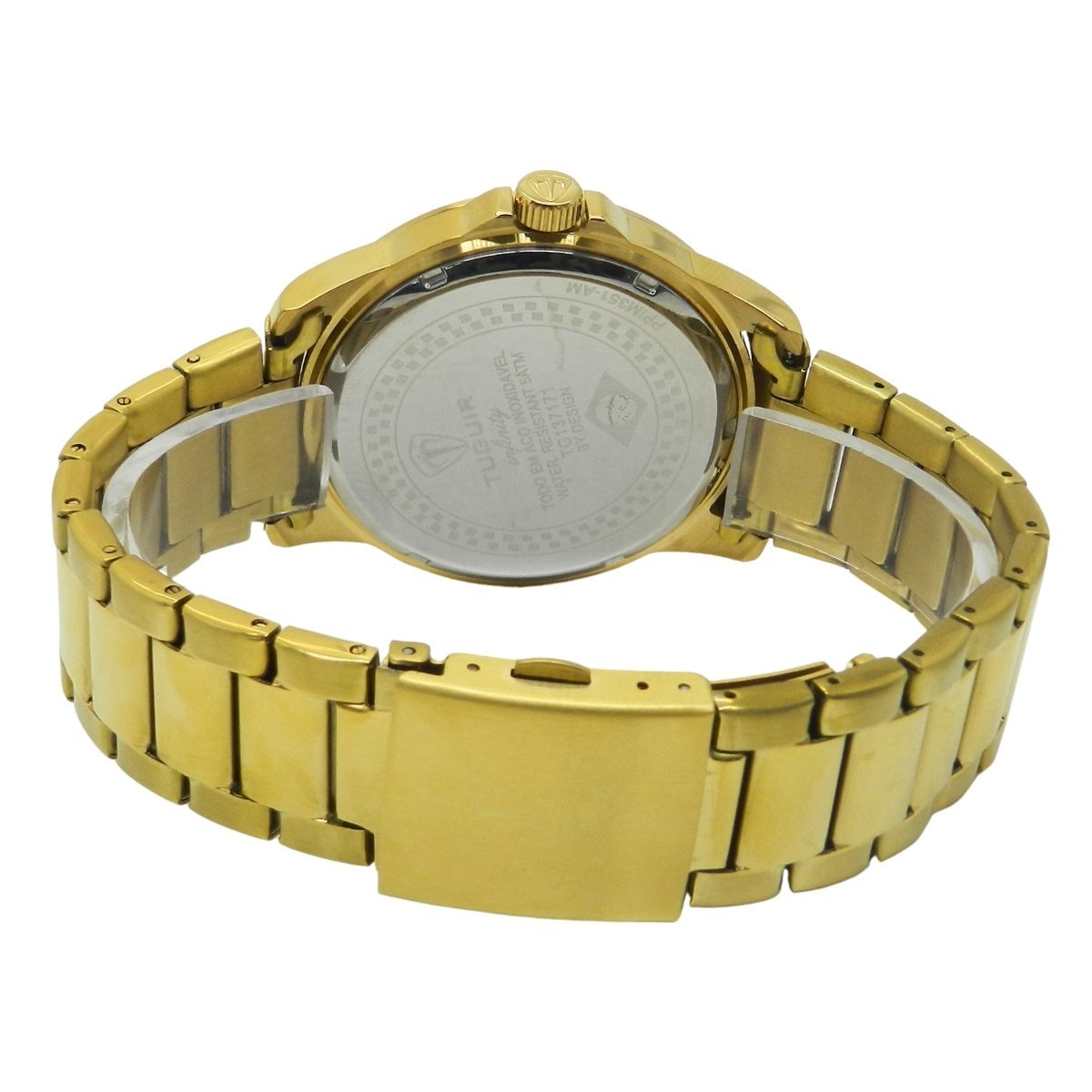 Relógio Masculino de Aço Tuguir Analógico Infinity 9169A Dourado e Preto Dourado 6