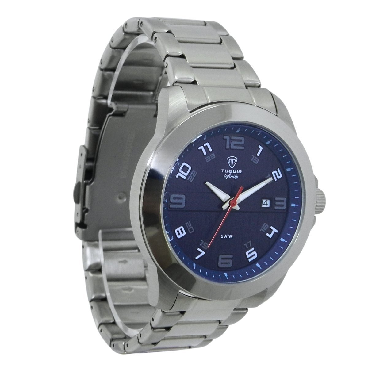 Relógio Masculino Tuguir Analógico Infinity 9169D - Prata e Azul Prata 4