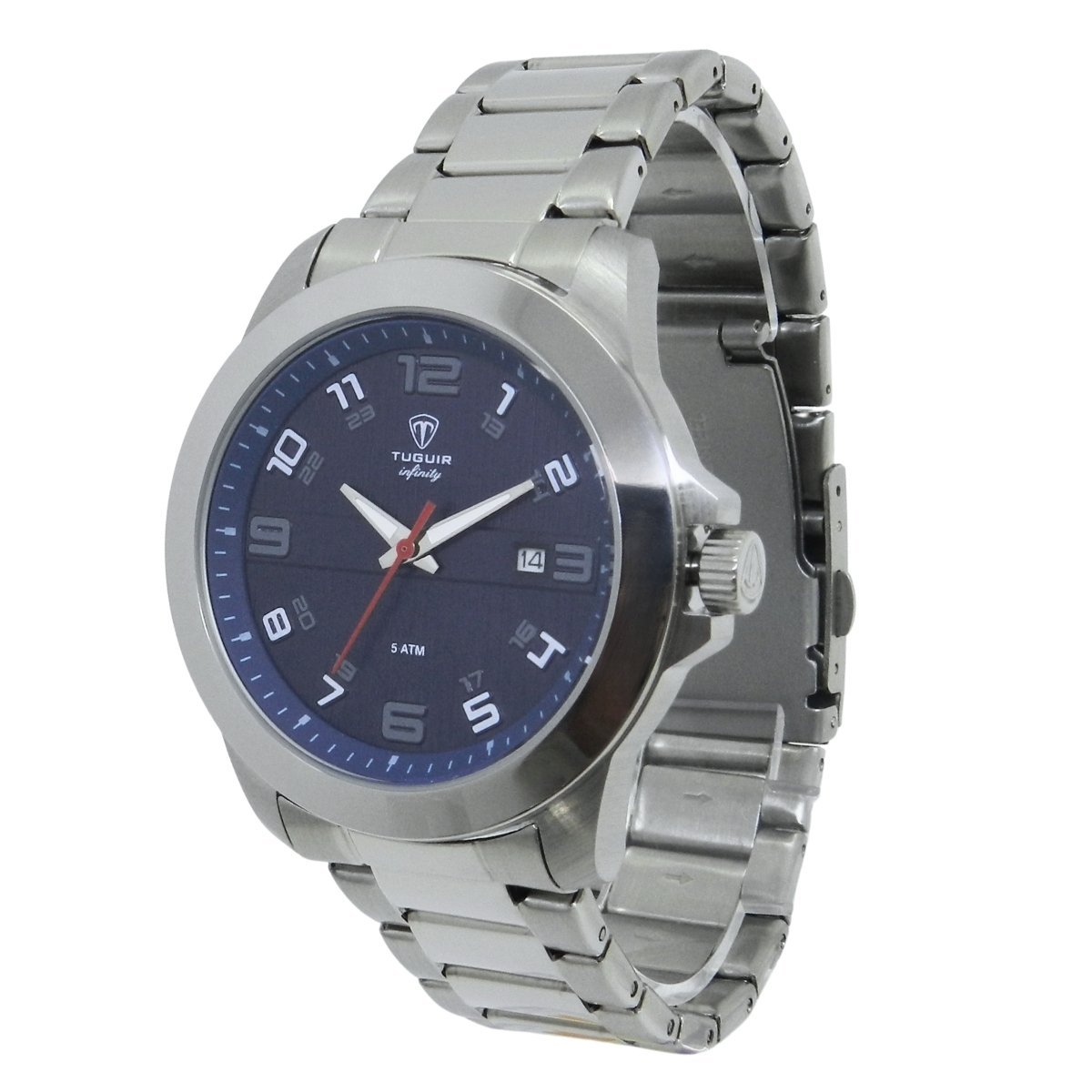 Relógio Masculino Tuguir Analógico Infinity 9169D - Prata e Azul Prata 5