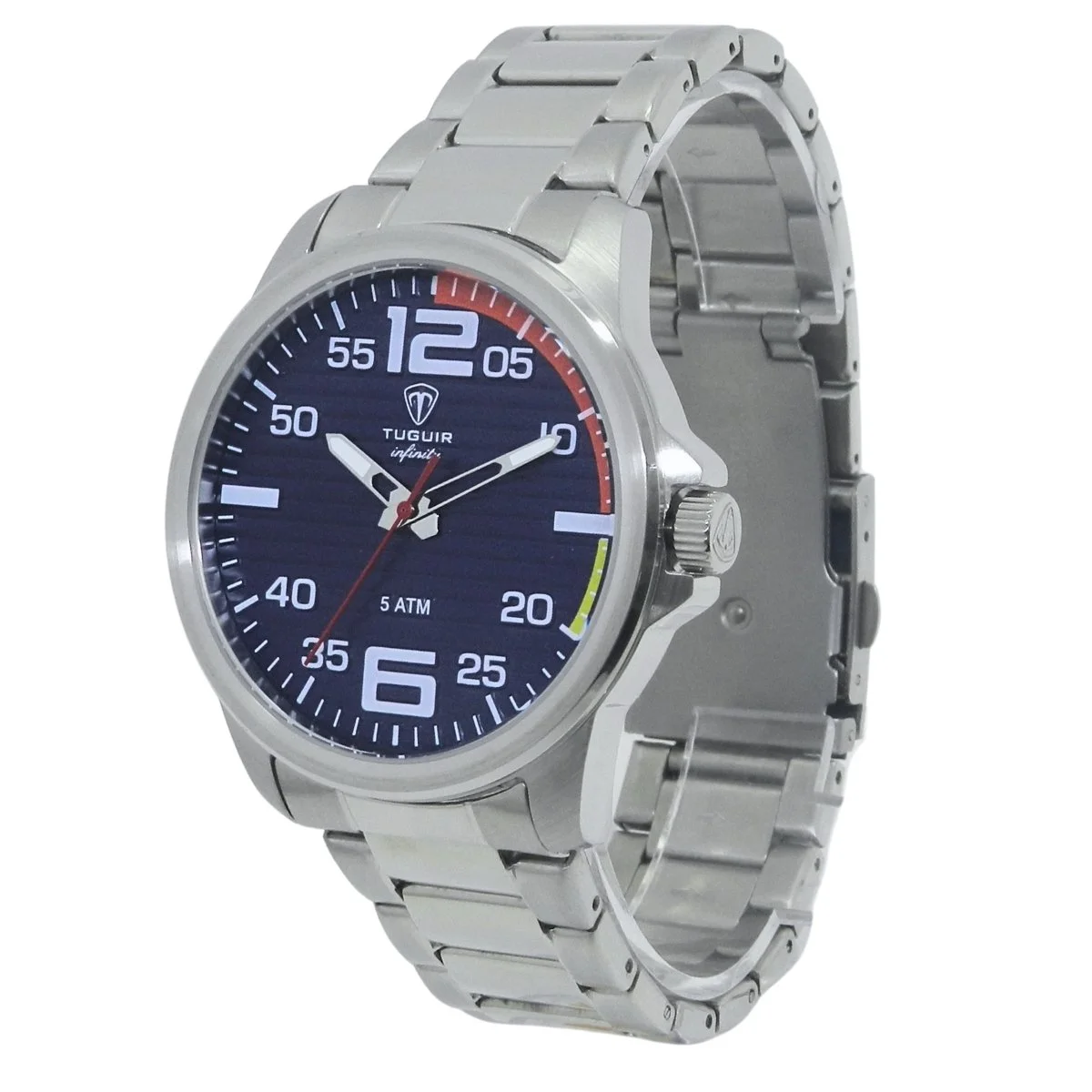 Relógio Masculino Tuguir Analógico Infinity 9169A - Prata, Azul e Laranja Prata 5